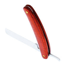 Нержавеющая сталь, прямые лезвия, складной нож для бритвы, Парикмахерская бритва, деревянная ручка, для бровей, бороды, бритвенный инструмент HC0011 2024 - купить недорого