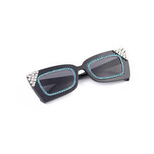 Sunglasses black bow-shaped frame handmade luxury white with diamond ladies blackout sunglasses retro travel UV400 2024 - buy cheap
