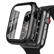 Case Cover For Apple Watch 44mm 40mm iWatch 42mm 38mm bumper Tempered Glass 44 42 38 42 mm for apple watch series 4 3 5 SE 6 2024 - buy cheap