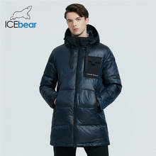 ICEbear 2020 Высококачественная мужская повседневная куртка с капюшоном новая зимняя хлопковая куртка средней длины брендовая мужская одежда MWD20923I 2024 - купить недорого