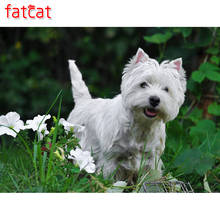 FATCAT DIY westie dog Diamond Painting Cross Stitch 5d Diamond Embroidery sale Full Square round Drill Mosaic cute pet AE406 2024 - buy cheap