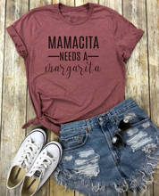 Mamacita-Camiseta informal de algodón con estampado de margarita para mujer, ropa hipster informal de algodón con eslogan, Tops vintage 2024 - compra barato
