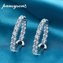 PANSYSEN 100% 925 Sterling Silver Jewelry Earrings for Women 4mm Created Moissanite Diamond Clip Earrings Wholesale Fine Jewelry 2024 - buy cheap