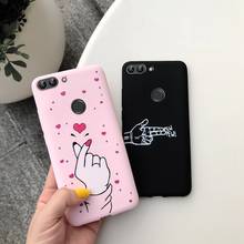 Cute Candy Color Case For Huawei p smart 2018 5.65'' inch FIG-LX1 Simple Printing Fundas Cover For Huawei PSmart 2018 Phone Case 2024 - buy cheap