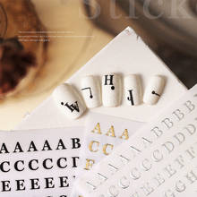 1 Sheet English Alphabet Number 3D Back Glue Nail Decal Nail Sticker Nail Tool Nail Art Decorations 2024 - buy cheap