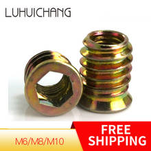 LuChang M6 M8 M10 20Pcs/Lot Inside Carbon Steel Hex Socket Insert Nut Threaded Outside Teeth Embedded Hex Nut For Wood Furniture 2024 - buy cheap