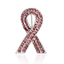 Breast Cancer Brooch Pins Pink Crystal Rhinestones Lapel Pin Badges Jewelry For Clothing 2024 - buy cheap