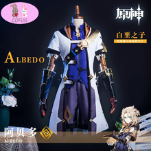 Anime genshin impacto albedo cosplay traje cavaleiro do oeste vento jogo terno uniforme halloween outfit para homem novo 2021 2024 - compre barato