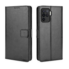 Capa flip de couro para oppo f19 pro, capa carteira de luxo com revestimento de couro para celular oppo a94 reno5 f reno5 lite a 94 f19pro 2024 - compre barato