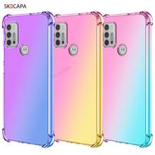 Phone Case For Motorola G10 G30 Translucent Gradient Case For Moto G9 Play Plus G8 Power Lite four Corners Soft Silicon Cover 2024 - buy cheap