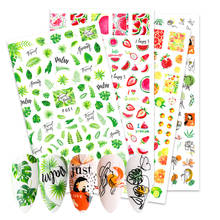 1 Pcs Summer Fruits leaves Nail Sticker 3D Self Adhesive Decal Watermelon Strawberry Flower Cartoon Nail Slider Tip Manicure New 2024 - buy cheap