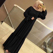 Арабское мусульманское модное платье Абая лоскутное кафтан с Длинным Рукавом Плиссированное кафтан размера плюс платья 5XL халат Musulmane Longue Vestidos 2024 - купить недорого