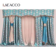 Laeacco Blue White Curtain Party Stage Decor Poster Baby Photography Background Photographic Backdrop Photocall For Photo Studio 2024 - buy cheap