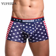 YUFEIDA Men's Underwear Boxers American Flag Sexy Male Gay Panties Boxer Shorts Trunks Low Rise Underpants U Convex Jockstrap 2024 - buy cheap