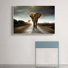 África elefante Animal paisaje pintura al óleo sobre lienzo Pop Art póster e impresión arte abstracto pared imagen para sala de estar decoración 2024 - compra barato