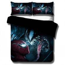 Комплект постельного белья с 3d-изображением героев комиксов Marvel, Мстителей, альянса, Венома, спайдермена, Флэша, для двуспальной кровати, постельное белье 2024 - купить недорого