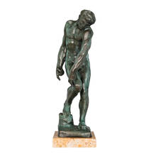 Estatua de Adán de Rodin, réplica de bronce, escultura clásica famosa, figurita coleccionable para exhibición de decoración 2024 - compra barato