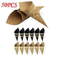 50Pcs/lot Kraft Paper Bouquet Wrapping Paper Flower Tube Creative Card Black Primary Color Greeting Card Diy Retro Dried Flower 2024 - buy cheap