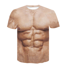 2021 Funny 3D Muscle T Shirt Men Summer Short Sleeve Fitness Tee Cool Streetwear 3D Print Fake Muscle T-shirt 3D Abdominal Tops 2024 - buy cheap