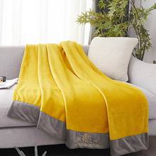 Svetanya Yellow Stripes INS Winter Embroidery Thick Fleece Throws Blanket Microfiber Polyester Full Queen Size Sheets Bedspread 2024 - buy cheap