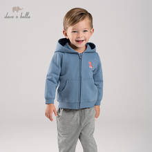 Модное весеннее пальто на молнии с капюшоном и карманами для маленьких мальчиков DBW17151, детские топы, верхняя одежда для малышей 2024 - купить недорого