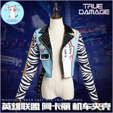 COSGOGO Game LOL K/DA KDA Akali Motorcycle Jacket Coat Cosplay Costume Halloween Party Outfit For Women New 2020 2024 - buy cheap