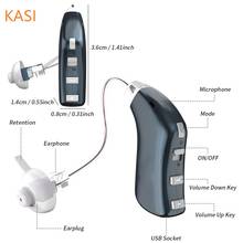 Aparelho auditivo digital recarregável, aparelho invisível com alta potência e amplificador de som para surdos 2024 - compre barato