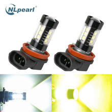 2x Car Fog Lamp H8 NLpearl H11 LED 3000K 6000K H16 H10 H1 H3 H7 HB3 9005 9006 HB4 H11 Dirigindo Correndo Luz LEVOU Luz de Nevoeiro Lâmpada 2024 - compre barato