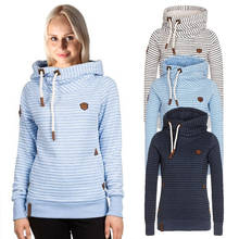 AECU Women Sweatshirts Hoodies Long Sleeve Striped Hooded Autumn Winter Fleece Wam Pullover Plus Size Jumper Women Clothing 2024 - buy cheap