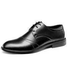 Sapatos de couro de grão cheio sapatos masculinos sapatos de vestido clássico formal sapatos de negócios sapatos de casamento preto oxford sapatos para homem 2024 - compre barato