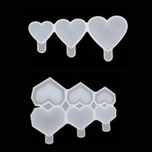 Diamond Love Heart Shaped Lollipop Silicone Mold Chocolate Candy Cake Mold Popsicle Mould Cake Decorating Tools Kitchen Bakeware 2024 - buy cheap