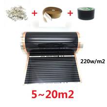5m2~20m2 Carbon Infrared Heating Film Korea Warm Floor Mat with Clamps Insulation Pastes 2024 - buy cheap