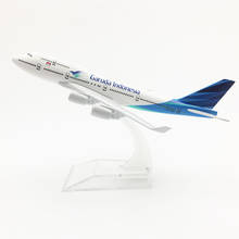 12CM 1/400 Boeing B747-400 model Garuda Indonesia airlines with base airbus metal alloy aircraft plane collectible model shows 2024 - buy cheap