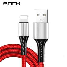 ROCK 3A USB Cable For iPhone 11 Pro X XS MAX XR 6 7 8 Charger Fast Charge Data Lighting Cable for iPad iPhone Charger Cord 1M 2M 2024 - buy cheap