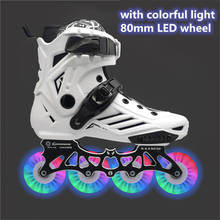 LED 80mm Skates Shoes for Inline Roller FSK Slalom Skate Shoes White Red Blue Pink Colorful Flash 4 Wheel / 3 Wheel Speed Shine 2024 - buy cheap