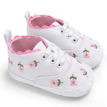 Туфли детские с цветочной вышивкой, на мягкой подошве, на возраст 0-18 месяцев 2024 - купить недорого
