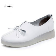 2021 New Fashionable Bow Nurse White Shoes Flat Soft Sole Comfortable Black Casual Shoes Woman Non-slip Wear Thick Bottom Flats 2024 - buy cheap