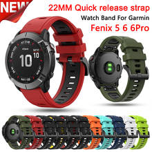 Pulseira de relógio de 22mm, pulseira de silicone impermeável para relógio inteligente garmin forerunner 945 935 fenix 5 plus fenix 6 6 pro 2024 - compre barato