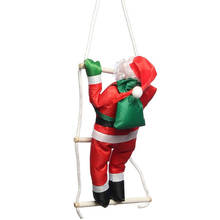 Natal papai noel escalada escada boneca árvore de natal pendurado decoração da parede porta interior ao ar livre crianças presentes do ano novo 2024 - compre barato
