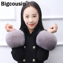 Women Faux Fox Fur Cuffs 100% High Quality Faux Fur Arm Oversleeve Jackets Sweater Decorate Warm Windproof Wristbands Bracelet 2024 - buy cheap