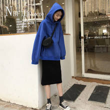 Sudaderas con forro peludo para mujer, ropa deportiva informal de estilo coreano Bf, Color azul, 2020 2024 - compra barato
