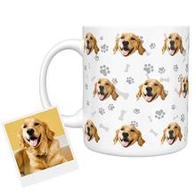 Taza personalizada con estampado de perro, vaso de café personalizable para mascota, Idea de regalo perfecta para perro cachorro, taza de café personalizable para nacimiento 2024 - compra barato