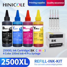 Hinicole PGI-2500 c- 2500xl pgi2500 cartuchos de tinta recarregáveis compatíveis para canon maxify mb5150 mb5450 ib4150 tinta de impressora 2024 - compre barato