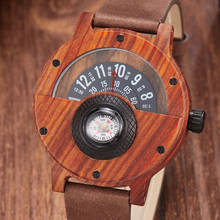 Creative Wooden Watch Men Wrist Watches Real Solid Natural Walnut Wood Watches Rosewood Male Turntable Compass Wristwatch Clock 2024 - buy cheap