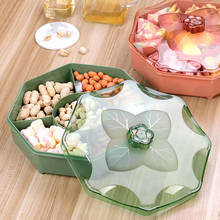 Creative Divided Candy Box With Lid, Living Room Office Transparent Snack Tray Fruit Tray New Year Festive Plastic Dried Fruit 2024 - buy cheap