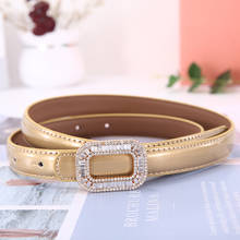 Women Belt Luxury Designer Needle Hole Diamond Buckle Belt Fashion Leather Jeans Waistband Girl High Quality Female Belts New 2024 - buy cheap