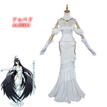 Albedo-Disfraz de superseñor para mujer, vestido blanco, Cosplay de Anime, Halloween 2024 - compra barato