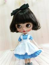 3pcs/set Cute maid outfits Long short Sleeve Dress Bowknot Hairband for blyth OB24, Azone 1/6 Dolls Accessories 2024 - buy cheap