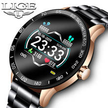 LIGE-reloj inteligente deportivo para hombre, dispositivo resistente al agua IP67, podómetro con control del ritmo cardíaco y de la presión sanguínea, para Android e ios, Incluye caja 2024 - compra barato