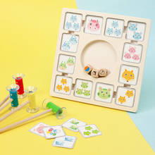 Juguetes Educativos de madera Montessori para niños, juegos de mesa divertidos con animales, juego interactivo para padres e hijos, regalos para niños 2024 - compra barato